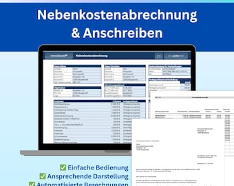 Modern Excel-mall för att skapa räkningar för el, vatten och vatten samt automatiserade personliga brev med intuitiv användning