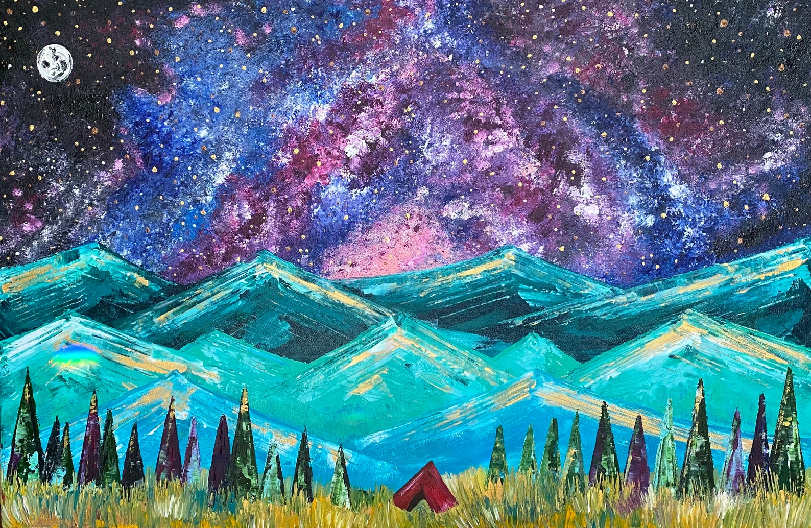 Original Art Abstract Art Modern Wall Art Galaxy Etsy