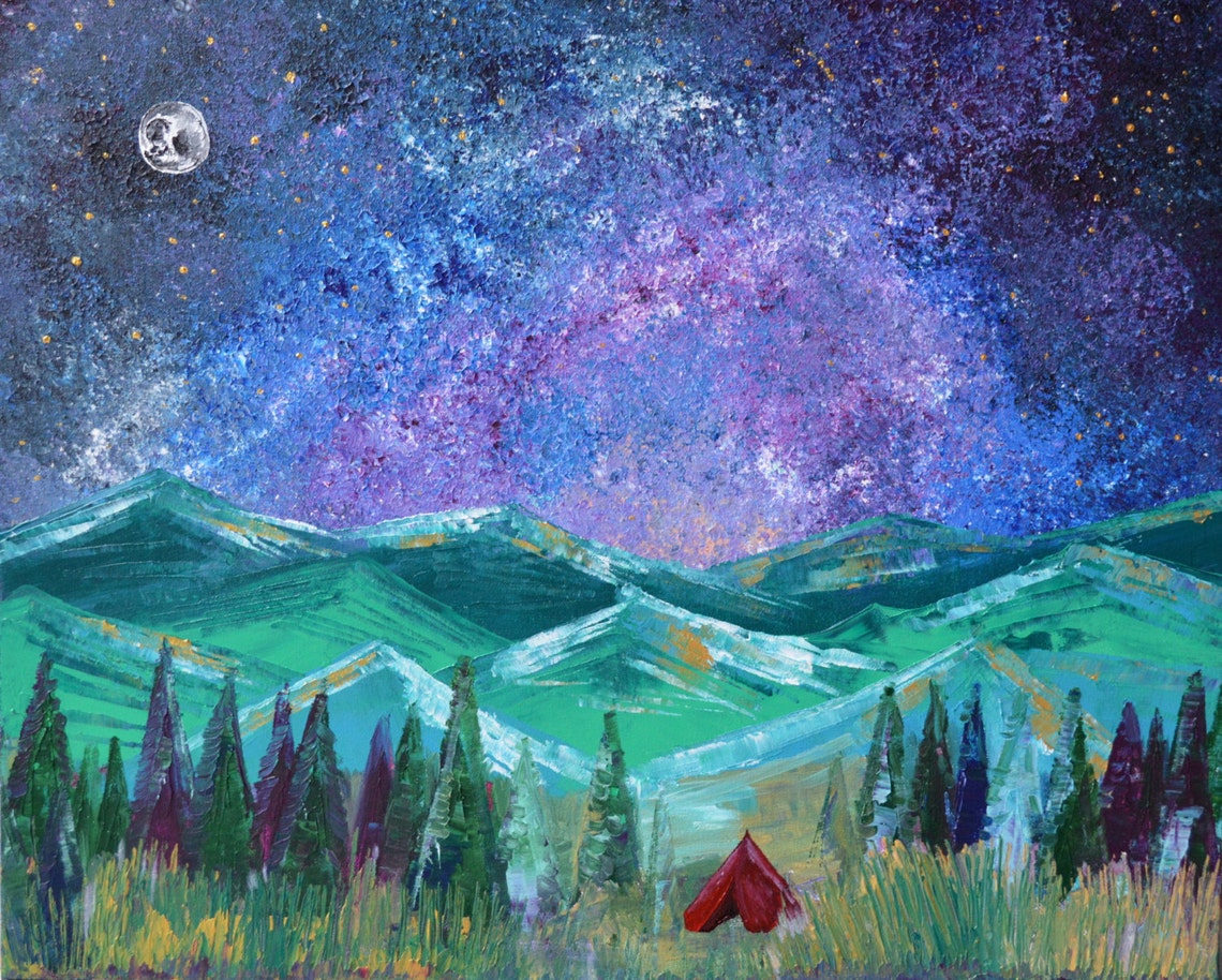 Original Art Abstract Art Modern Wall Art Galaxy Etsy