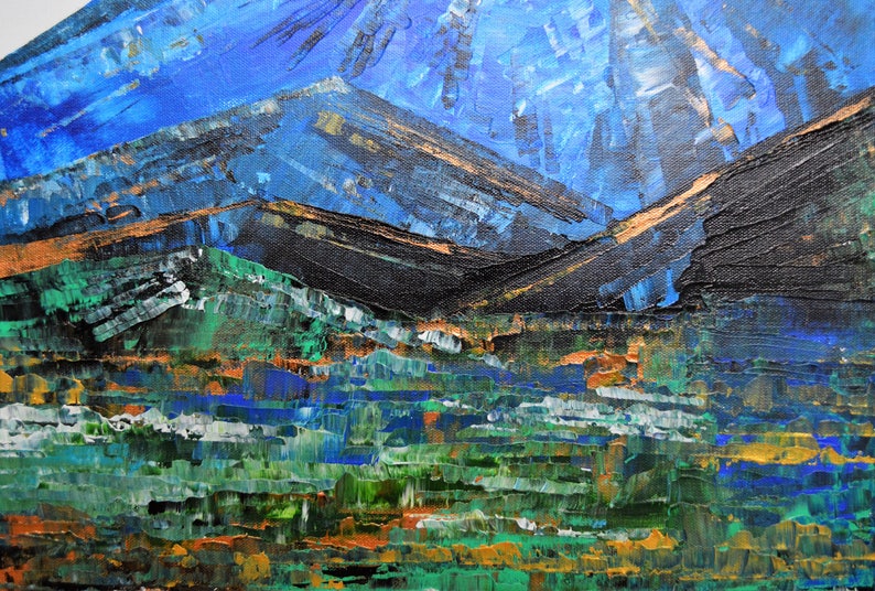 Original Abstract Mountain Art Landscape Blue Ridge Painting Etsy