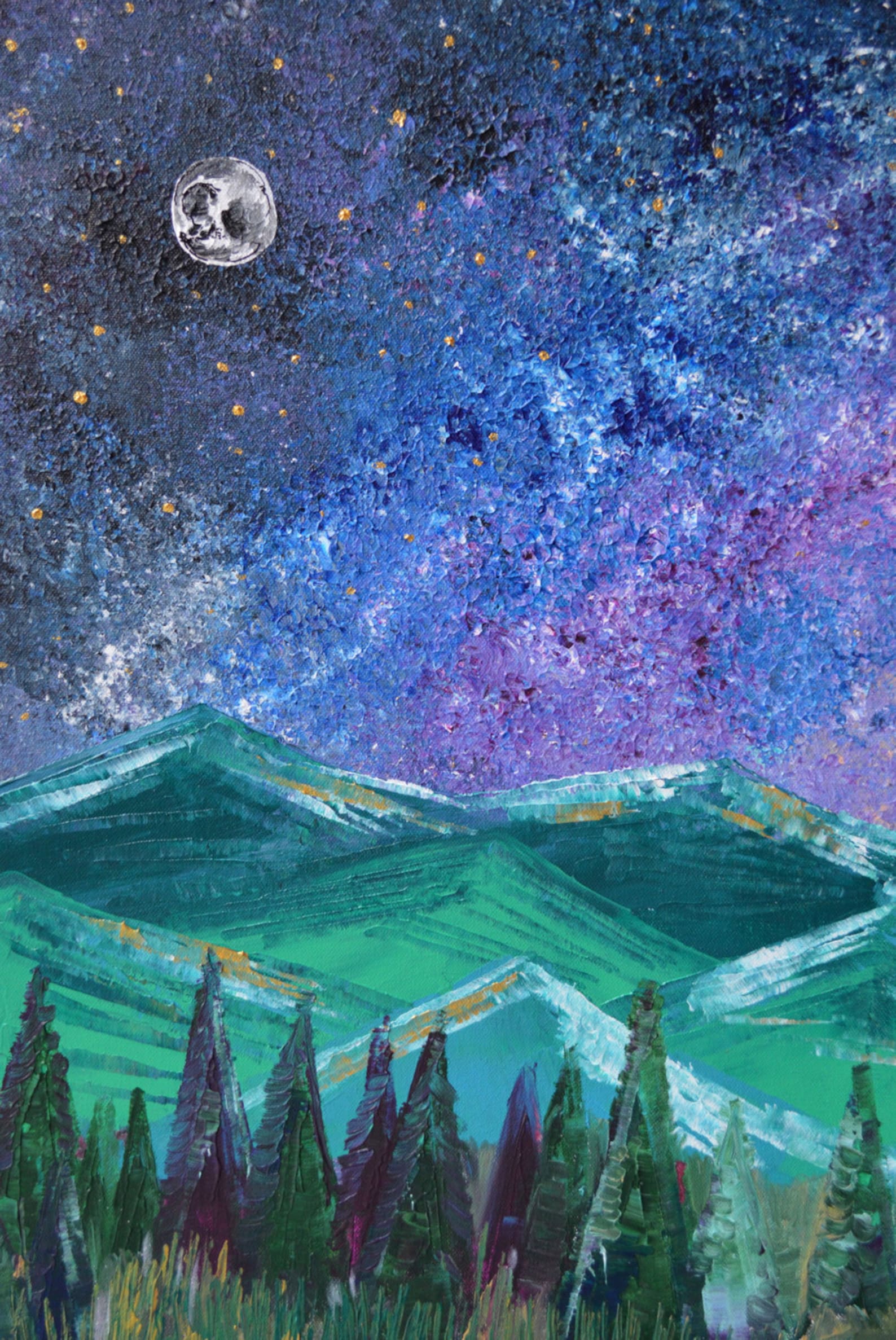 Original Art Abstract Art Modern Wall Art Galaxy Etsy