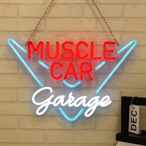 Aesthetic Car Neon LED Wall Sign, Moody Garage Light, Racing Car Wall Décor, Cool LED Artwork for Bedroom And Bar, Car Lover Gift Sign