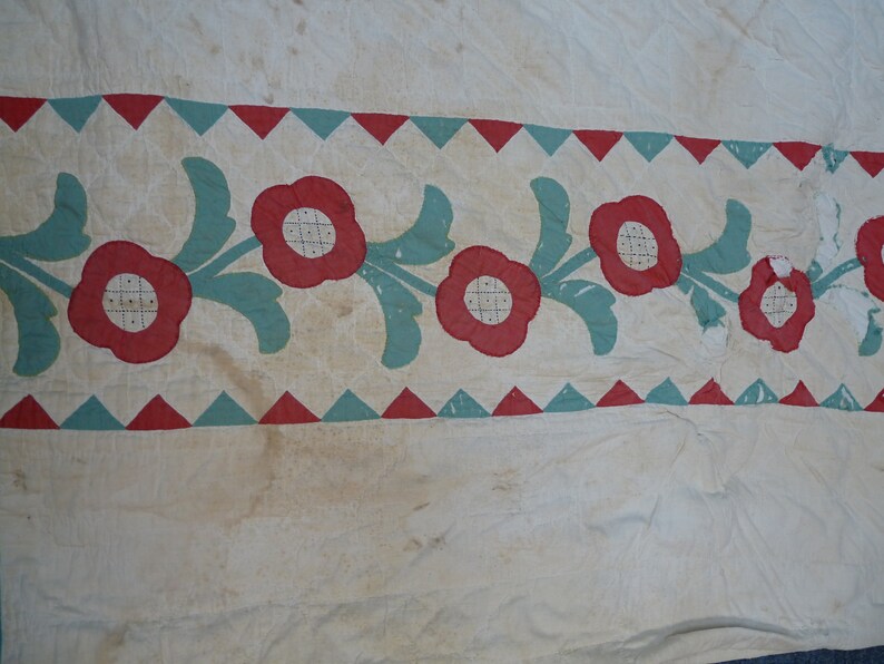 Cutter Quilt/vintage quilt/flower quilt/Cutter Quilts/Old Quilts/Antique Quilts/old Vintage Quilt/Quilts/Vintage Applique Quilts/Quilt/
