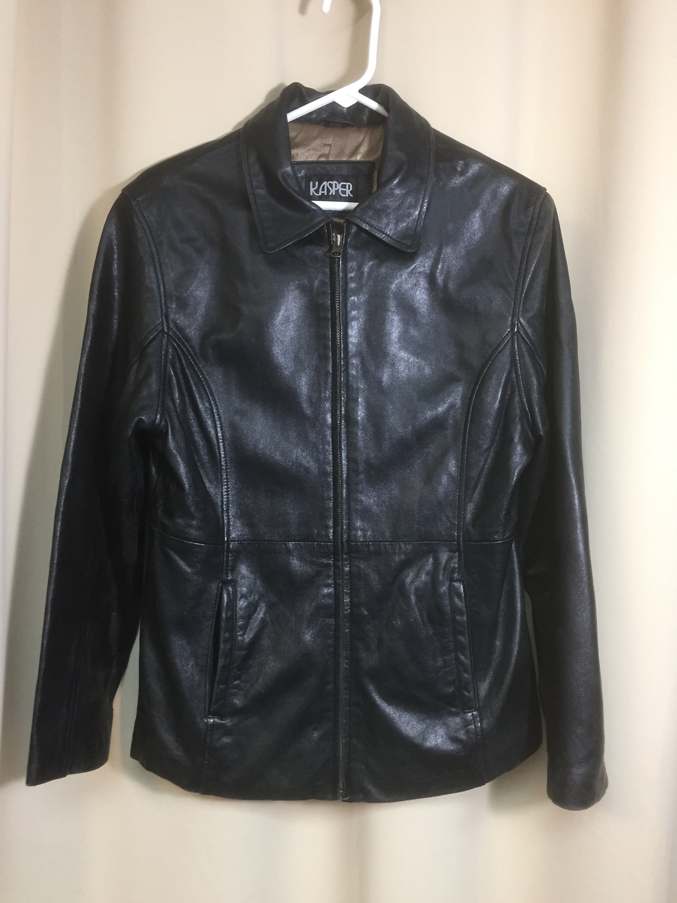 kasper leather jacket