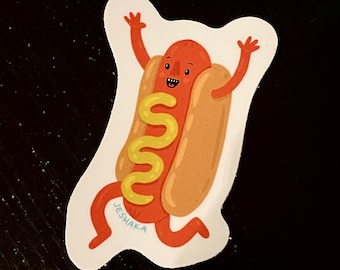 Happy Hot Dog Stickers