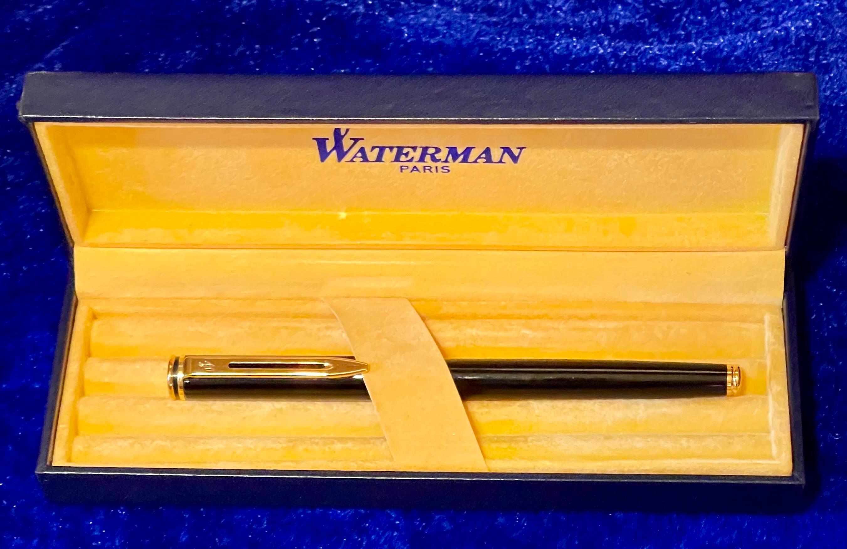 Stylo à Bille Waterman Of Paris Vintage - Vert Avec étui Or Et Cuir - Avec Boîte - Neuf