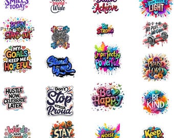 Motivational Quote PNG Pack: Positive Vibes Art, Commercial Use