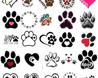 Archivo de corte de pata de perro PNG de pata de corazón, descarga digital