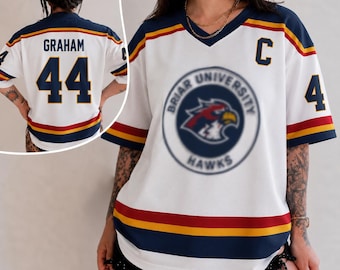 Maglia da hockey personalizzata dei Briar University Hawks, Garrett Graham 44, Bookish Apparel