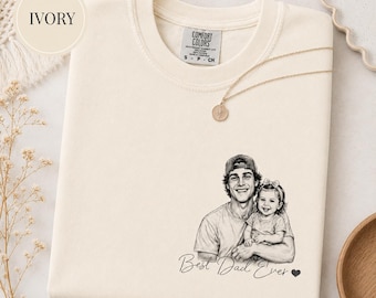 Custom Photo Shirt For Dad, Fathers Day Gifts, Father's Day Shirt, Personalized Dad Portrait Shirt, Dad Birthday Gifts, Gift for Husband