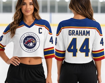 Briar University Graham 44 Crop Top Mesh Jersey, Off-Campus Hockey Jersey, Hockey Romance Football Jersey, Briar U Sweatshirt, Campus Hockey