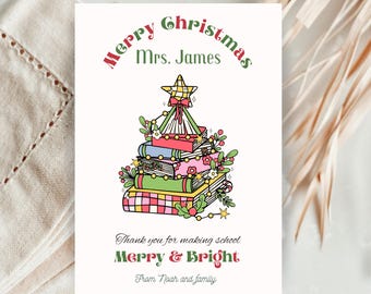 Teacher Christmas Card, Christmas Card For Teacher, Personalised Teacher Christmas Card, Christmas Teacher Card, Teacher Christmas Gifts