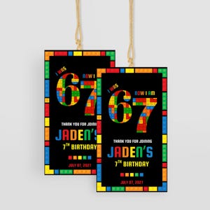 Six Seven Building Blocks Birthday Invitation, 7th lego birthday invite boy 6 7 Meme Building Blocks Birthday Party 7th Constructor Birthday image 14