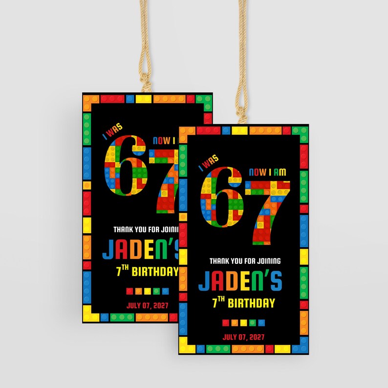 Six Seven Building Blocks Birthday Invitation, 7th lego birthday invite boy 6 7 Meme Building Blocks Birthday Party 7th Constructor Birthday image 14