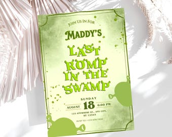 Last Romp in the Swamp Bachelorette Invitation Editable Same Swamp Forever Bachelorette Shrexy Ogre Bachelorette Party Get in My Swamp Party
