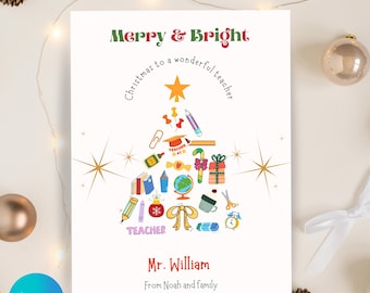 Teacher Christmas Card, Christmas Card For Teacher, Personalised Teacher Christmas Card, Christmas Teacher Card, Teacher Christmas Gifts