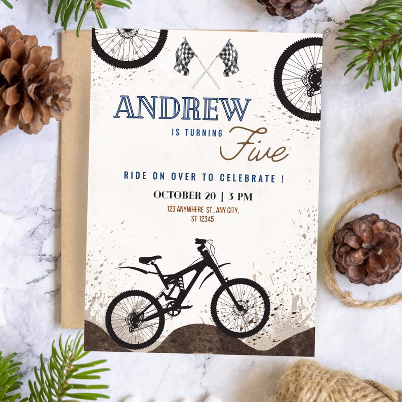Editable Bike Birthday Invitation: Printable Party, Any Age, Dirt ...