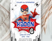 Personalised Face Spiderman Invitation Spiderman Birthday Party template Editable Birthday Invite Digital File