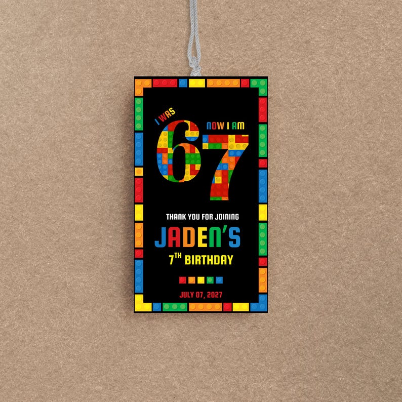 Six Seven Building Blocks Birthday Invitation, 7th lego birthday invite boy 6 7 Meme Building Blocks Birthday Party 7th Constructor Birthday image 18