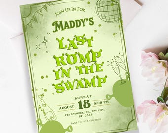 Last Romp in the Swamp Bachelorette Invitation Editable Same Swamp Forever Bachelorette Shrexy Ogre Bachelorette Party Get in My Swamp Party