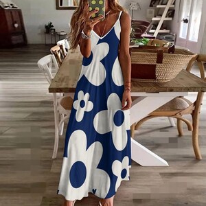 Boho Spaghetti Strap Long Dress – Flowy Maxi Spring Summer Dress, Free Shipping
