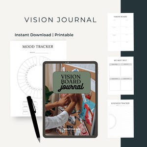Vision Board Journal with Affirmations Gratitude Tracker Mood Log and Manifestation Planner