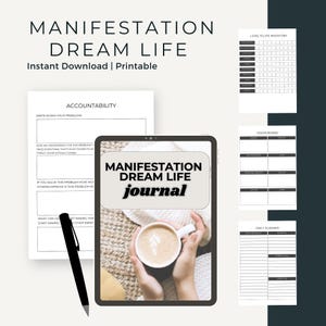 Manifestation Planner: Dream Life, Gratitude Journal, Vision Board (Digital Download)