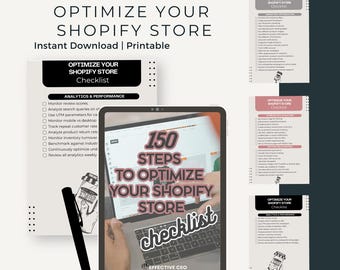 Shopify Store Optimization Checklist: 150 Steps to E-commerce Success (Digital Download)