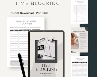 Time Blocking Planner: Daily Schedule & Productivity Workbook (Digital PDF)