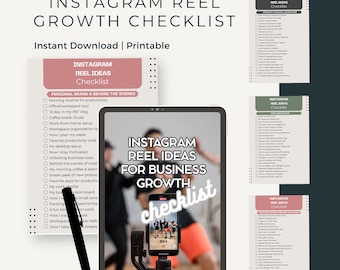 Instagram Reel Ideas: Marketing Checklist for Small Business (Digital Download)