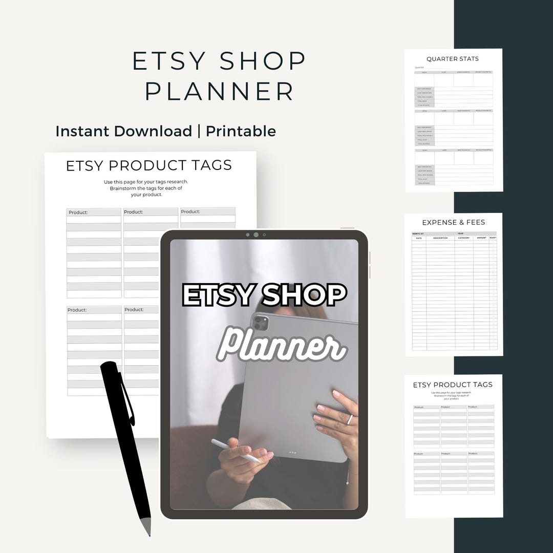 Etsy Shop Planner: Printable Business Organizer for Women (digital
