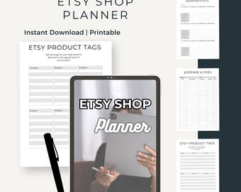 Planificador de tienda de Etsy: Organizador de negocios imprimible para mujeres (descarga digital)