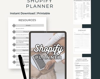 Shopify Planner for Women – Business Goals, Branding, Launch and Sales Tracker | E-Commerce Digital PDF