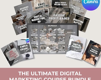 Effective CEO Digital Marketing Course Bundle: PLR MRR, Canva Templates Digital Download