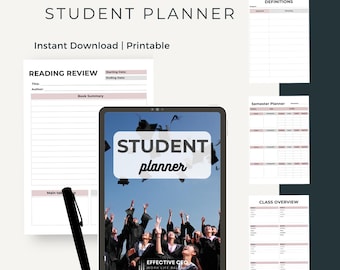 Digital Student Planner: Academic Organizer for High School & College (Printable/Tablet)