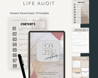 Life Audit Workbook | Self Discovery, Goal Setting, Personal Growth (Digital Download)