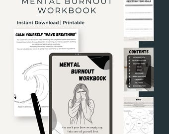 Burnout Recovery Workbook: Self-Care Journal & Mental Health Reset (PDF 100+ Pages