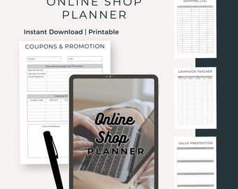 Online Shop Planner for Women: Business & Sales Tracker (Printable Digital Download