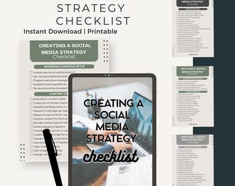 Social Media Strategy Checklist: Content Planner for Instagram, TikTok, Facebook (Digital Download)