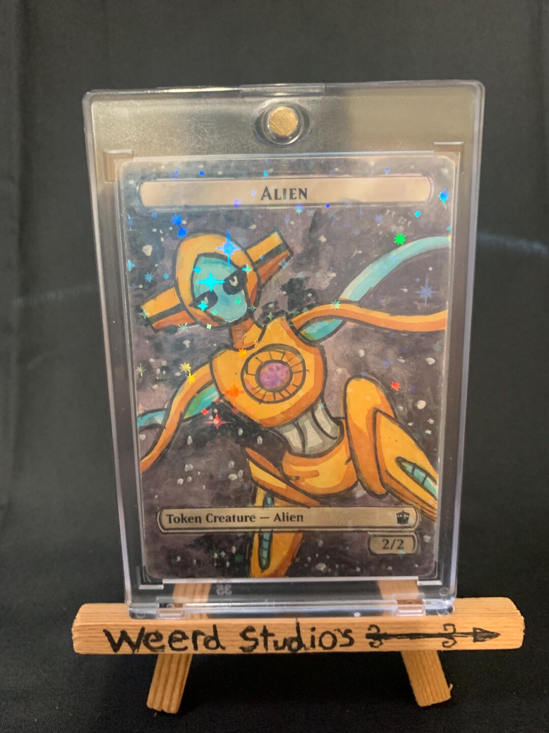 Mtg Alien Token Pokémon Deoxyse Hand Painted Alter Holographic - Etsy
