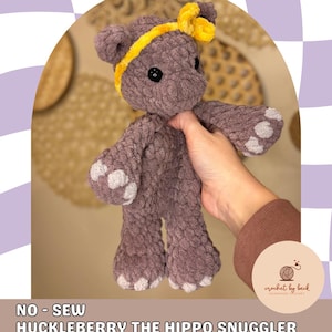 Patrón de crochet para acurrucarse con hipopótamos sin costuras: Huckleberry (patrón en PDF)