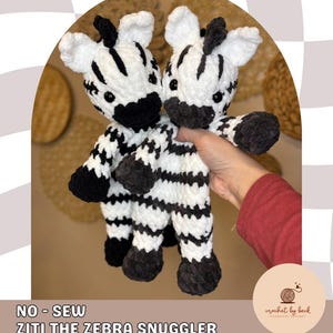 Wzór na szydełkową maskotkę zebry bez szycia: Ziti (wzór w formacie PDF)