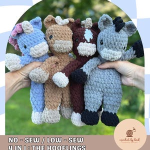 OG Size: The Hooflings - 4-in-1 Donkey, Unicorn, Horse No/Low Sew Crochet Pattern (PDF Pattern)
