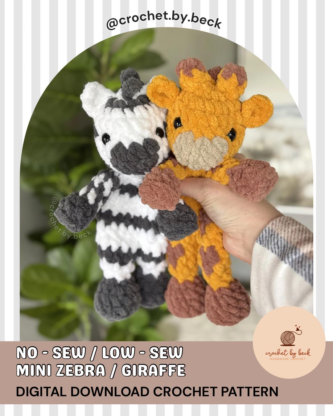 40 Zebra Crochet Patterns for Amigurumi, Blankets, Nursery Decor, and Handmade Gifts 26 Mini Zebra & Giraffe: No-Sew / Low-Sew Crochet