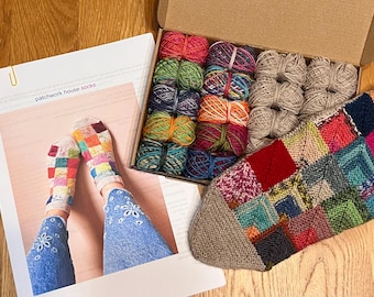 Kit de punto para calcetines patchwork de Tien @ autumngeisha