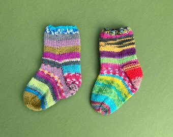 KNITTING KIT for Baby, Toddler and Child Scrappy Socks