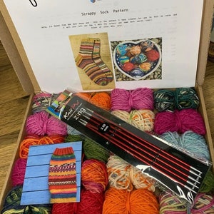 Scrappy socks knitting kit with needles included image 6