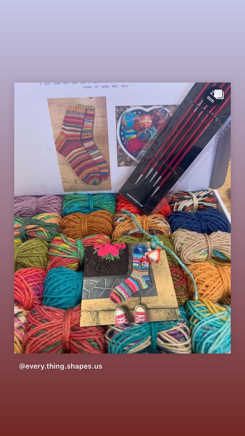 Scrappy socks knitting kit with needles included image 5
