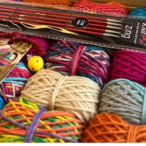 Scrappy socks knitting kit with needles included image 2