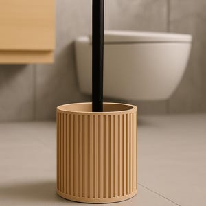 ミニマリストトイレブラシホルダー - モダンなトイレアクセサリー、デザイナーバスルームアクセサリー、持続可能なブラシスタンド
